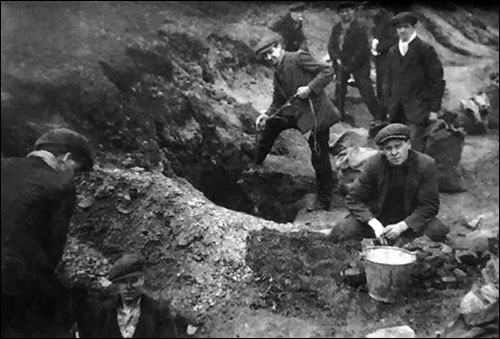 Photo of men working at the Tredegar patches