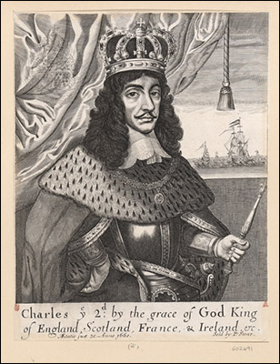 Portrait of King Charles II wearing a wig