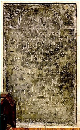 Photo of black marble memorial in Cadoxton church