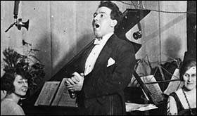 Photo of Mostyn Thomas in first BBC broadcast in Wales