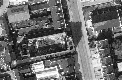 Aerial photo of the cathedral in 1948