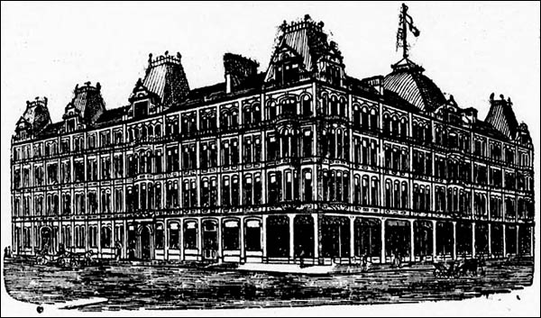 Drawing of the Park Hall and Hotel in 1884