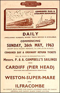 Photo of 1963 leaflet for White Funnel cruises and connecting trains
