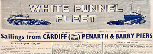 Photo of top of White Funnel Fleet timetable 1965
