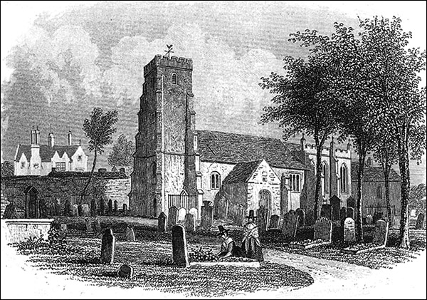 Drawing of St Mary's Church, Cardigan, circa 1860