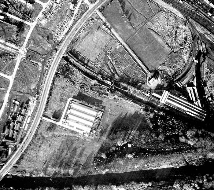 Aerial photo of canal at Gabalfa in 1947