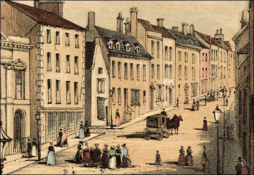 Drawing of High Street in early 19th century
