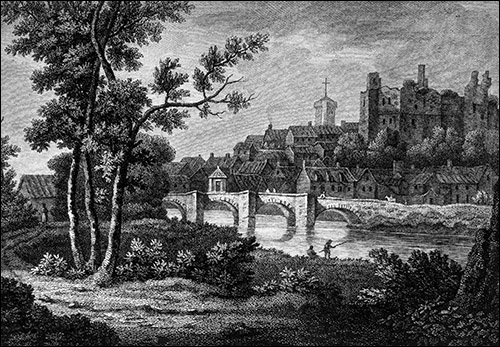 Engraving of Haverfordwest bridge