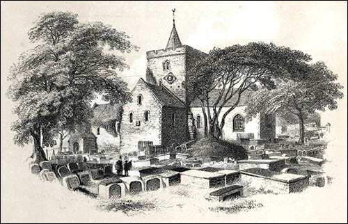 Drawing of St Padarn's Church c1850