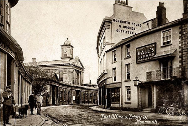 Old postcard photo of Market Tavern, Monmouth