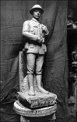 Photo of the sculptor's study for Monmouth war memorial Photo of the sculptor's study for Monmouth war memorial