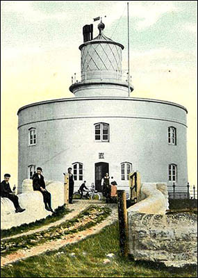 Old photo of West Usk lighthouse