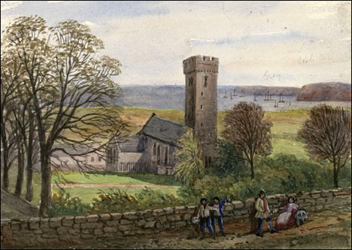 Painting of Penally church in 1865