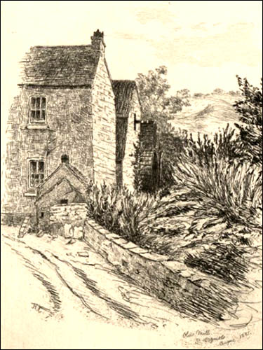 Drawing of St Dogmaels water mill, 1881