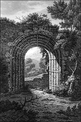 Engraving of Strata Florida abbey ruins