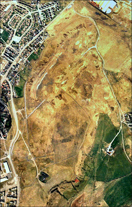 Aerial photo of the Sirhowy Hill Woodlands area in 1985