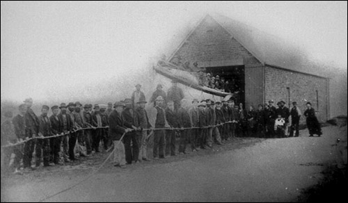 Old photo of Abersoch lifeboat station
