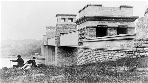 Photo of Britannia Bridge c.1860s