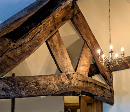 Photo of ancient beams inside 34 Castle Street