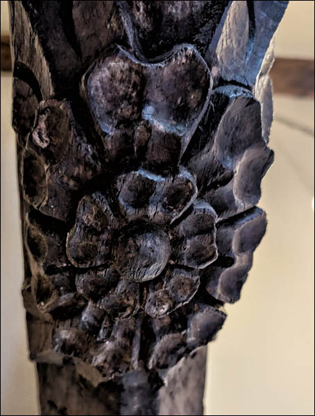 Photo of carved Tudor Rose inside 34 Castle Street, Beaumaris
