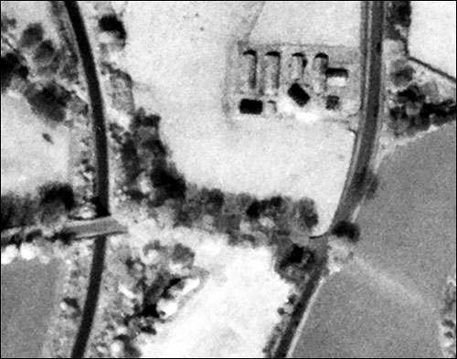 Aerial photo of Bontnewydd PoW camp in 1950