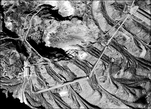 Aerial view of Dinorwig C1 incline in 1946