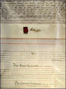 Photo of document with Wellington signature