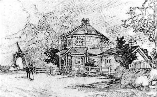 Old drawing of Stanley toll house