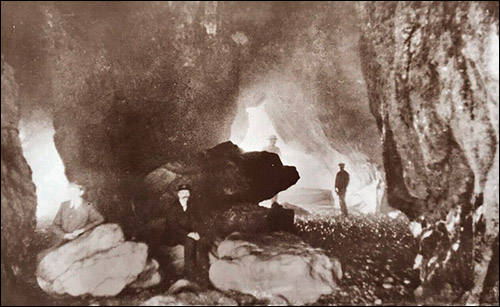 Old photo of Devil's Cave, Little Orme