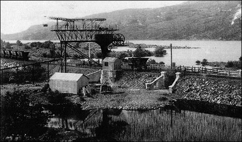 Photo of iron ore ropeway terminal near Llanberis