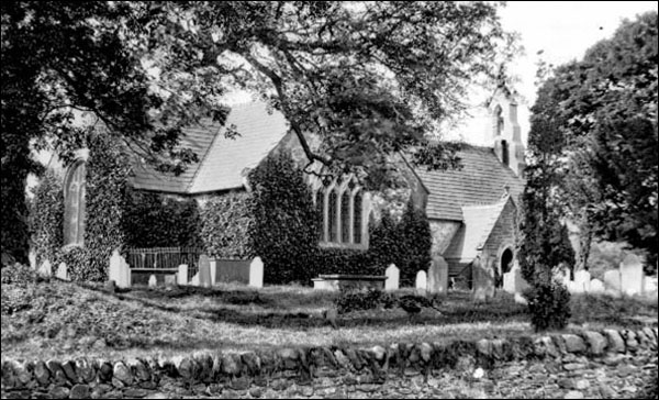 Old photo of Llangernyw church c.1875
