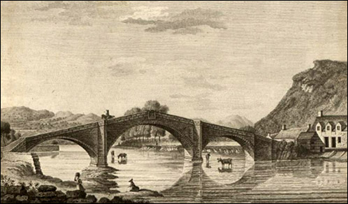 Drawing of Pont Fawr, Llanrwst, in the 18th century llanrwst_pont_fawr_drawing