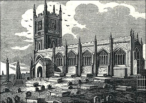 Drawing of Mold church in 1825