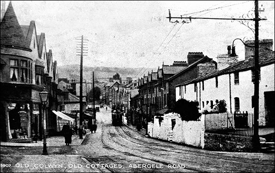 Photo of tramway and cottages in Old Colwyn