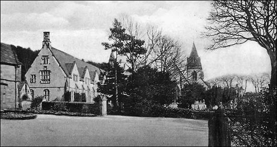 Old photo of Pantasaph friary and church