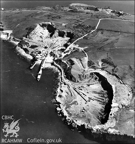 Aerial photo of Dinmor Park and Penmon quarries