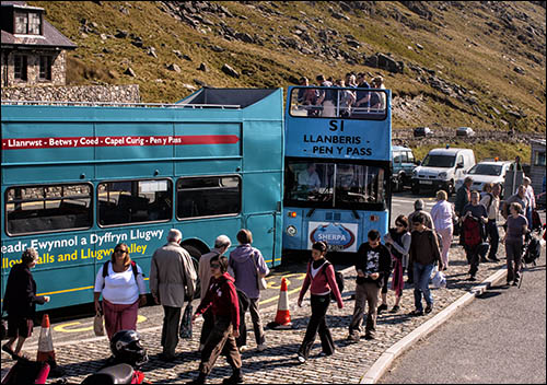 Photo of Pen-y-pass with Sherpa bus in 2006