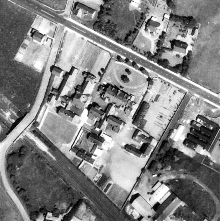 Aerial photo of Holyhead workhouse, Valley, in 1957