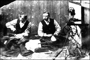 Photo of Richard Jones working as a tailor
