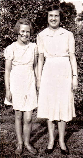 Photo of Jean and Mary Cooke as schoolgirls